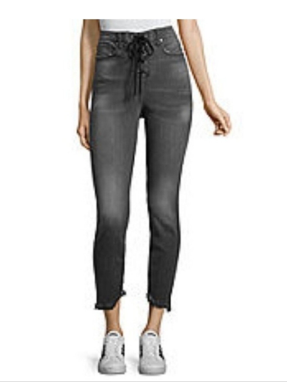 project RUNWAY Women's Gray Lace-Up Ankle Jeans